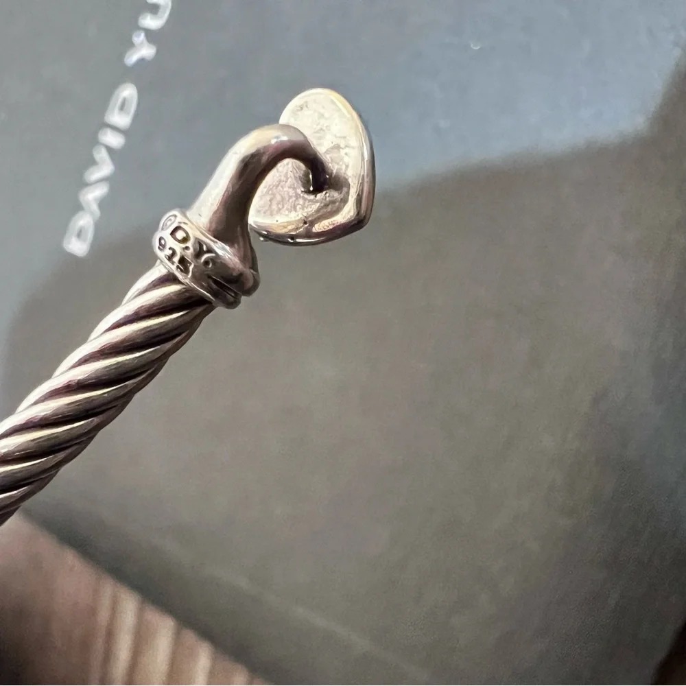 David Yurman Cable Collectibles® Heart Bracelet Sterling Silver w/Pavé Diamonds